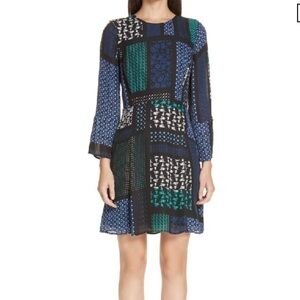 Derek Lam 10 Crosby scarf print fit flare dress 8